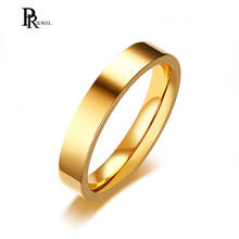 4 мм золото тон купольный полированный простой нержавеющей стали обручальное кольцо для мужчин женщин мужчин 2024 - купить недорого
