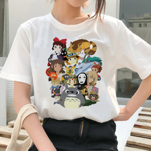 Camiseta Spirit Away totoro para mujer, ropa de dibujos animados de Anime japonés, camiseta kawaii para mujer, Studio Ghibli Miyazaki Hayao para mujer 2024 - compra barato