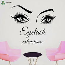 YOYOYU Wall Decal Eye Eyelashes Extensions Wall Sticker Large Women Lashes Eyebrows Vinyl Art Mural Fashion Salon Decal QQ313 2024 - buy cheap