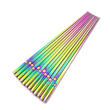 Rainbow Pauzinhos Talheres Comida Grau Top 304 Espelho Polido Aço Inoxidável Pauzinhos Talheres Chinês Comprimento 24cm 1 par 2024 - compre barato