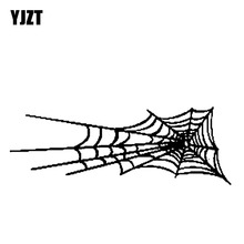 YJZT-calcomanía de vinilo de telaraña para coche, pegatina de telaraña, C19-0197 negro/plateado, 15,3 CM x 5,5 CM 2024 - compra barato
