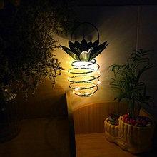 Luminária solar de led para área externa à prova d'água com abacaxi., lâmpada de fadas para decoração de parede com fio de ferro. 2024 - compre barato