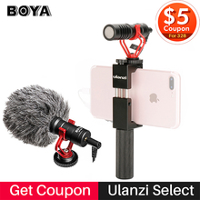 Boya-Micrófono de cámara de vídeo BY-MM1, estabilizador de soporte de teléfono, Microfone para iPhone/Canon Nikon DSLR Smooth 4 Q 2024 - compra barato