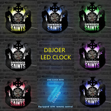 Виниловые настенные часы Boondock Сэйнтс виниловые светодиодные часы модные Настенные светодиодные часы с 7 цветами 2024 - купить недорого