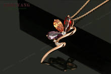 ZHOUYANG высокое качество ZYN074 волшебное ожерелье змеи цвета розового золота модные ювелирные изделия без никеля кулон кристалл 2024 - купить недорого