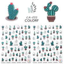 1Sheet 3D Nail Sticker Unicorn Cactus Patten Adhesive Decal Sticker Manicure Nail Art Decoration 1 Sheet Stickers For Nails 2024 - buy cheap