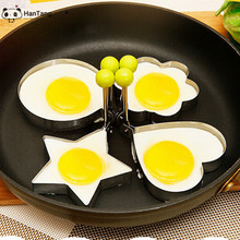 Fried Egg Shaper Anel ovo Panqueca de Aço inoxidável Mould Molde Cozinha Cozinhar Ferramentas Flor Amor Estrela Rodada Moldes 2024 - compre barato