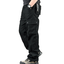 Calça cargo masculina, calça casual militar folgada com muitos bolsos para corrida, equipamento tático do exército 2024 - compre barato
