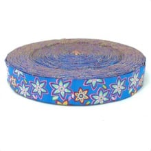 New lace 5/8' 16mm 10yard/set 100% polyester computer jacquard ribbon blue flower KTZD15102813 2024 - buy cheap