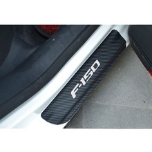 Виниловая наклейка из углеродного волокна, защитная Накладка на порог автомобиля для FORD F150, аксессуары для автомобиля 2024 - купить недорого