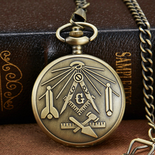 Bronze Freemanson Quartz Pocket Watch Antique Eyes of Providence All-seeing Eye Masonic Pendant Necklace Fob Watches with Chain 2024 - buy cheap
