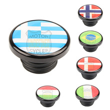 Black CNC Fuel Gas Cover Cap Greece Flag Custom Vented Oil Tank Caps For Harley Road King Sportster XL 883 1200 Dyna FXD Softail 2024 - buy cheap