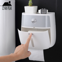 Suporte de papel higiênico para banheiro, dispensador de plástico à prova d'água com duas camadas, rack de papel higiênico 2024 - compre barato