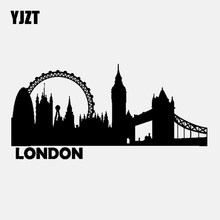 YJZT 19.7CM*9.6CM LONDON City Silhouette Skyline Vinyl Car Sticker Decal Black/Silver C3-1829 2024 - buy cheap