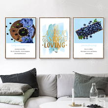 Modern Fruit Home Decoration Blueberry Canvas Wall Art Painting Kitchen Room Decor Wall Art Picture Hd Printed Posters No Framed 2024 - buy cheap