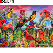 HOMFUN Full Square/Round Drill 5D DIY Diamond Painting "Birds and flowers" Embroidery Cross Stitch 5D Home Decor Gift A14929 2024 - buy cheap