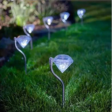 4pcs Solar LED Garden Lights Outdoor Diamond Stake Lights Landscape Lighting 7 Color Changing Stainless Steel Pathway Lights 2024 - buy cheap