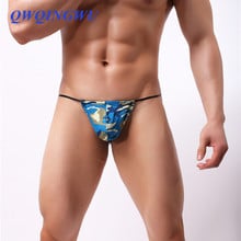 Sexy Gay Underwear Men Briefs Shorts Man Thong Camouflage Breathable U Convex Pouch String Panties calzoncillos Cueca Thongs 2024 - buy cheap