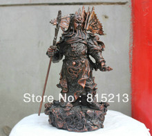 Free Shipping  Chinese Folk Civilization Red Bronze statue GuanGong GuanYu Military viceroy 25cm 2024 - buy cheap