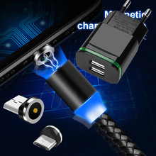 Зарядное устройство с 2 usb-портами и магнитным кабелем Micro USB для Samsung galaxy A10 J7 J6 J5 J4 LG G3S G4 L90 Honor 9 lite 8s 8x 2024 - купить недорого