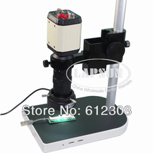2.0MP 8X-100X HD Industry Microscope Camera VGA USB AV TV Video Output  + C-Mount  Lens + Stand Holder + 40 LED Ring Right F PCB 2024 - buy cheap