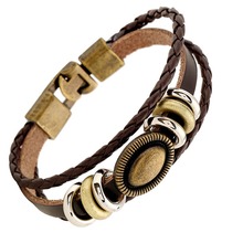 Pulseiras trançadas casuais vintage, braceletes com contas de fio femininos, joias para decoração, bracelete artesanal para namorada 2024 - compre barato