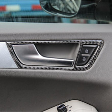 Carbon Fiber Inner Door Handle Frame Decoration Cover Trim 4Pcs For Audi Q5 2010-2016 Car Interior Doorknob Accessories 2024 - buy cheap