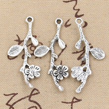 20pcs Charms Branch Cherry Blossom Flower 41x17mm Antique Bronze Silver Color Pendants Making DIY Handmade Tibetan Jewelry 2024 - buy cheap