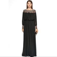 Vestido negro Sexy para mujer, moda de lujo con cuentas de diamantes, largo hasta el suelo, Maxi vestidos largos de fiesta 2024 - compra barato