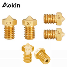 Aokin 5pcs 3D Printer Extruder Nozzle V5 V6 M6 threaded Nozzle 0.25 0.3 0.4 0.5 0.6 0.8 1.0mm for 1.75mm 3.0mm Filament 2024 - buy cheap
