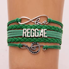 Infinity love Reggae music Bracelet music note charm leather wrap rope bracelets & bangles for women men jewelry drop shipping 2024 - buy cheap