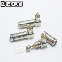 Eclyxun 1 peça-plug macho rca banhado a ouro de alta qualidade, ângulo reto, conector de áudio e vídeo, plug av 90 2024 - compre barato