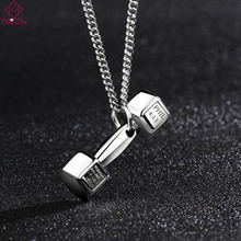 Men Fashion Rock Dumbbell Pendant Necklaces Kpop Simple Unique Fun Lovers' Necklace 2019 New Personality Hiphop Women Jewelry 2024 - buy cheap