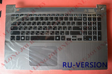 Teclado de laptop com touchpad e lente inferior russo, compatível com samsung np 700z7 700z7c-us/fr/g/ru/nw/hb layout 17.3 ", com luz de fundo 2024 - compre barato