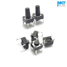 100Pcs Through Hole 6*6*4.3/4.5/5/5.5/6/6.5/7/7.5/8/8.5/9/9.5/10mm Black Micro Push Button Tactile Tact Momentary Switch 2024 - buy cheap