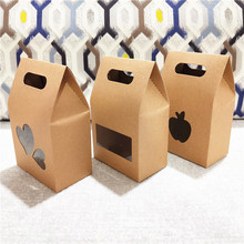 30 peças caixas de papel kraft 10x6x16cm, caixa de papel marrom, caixa de papel para embalagens de presente de chá, saco de comida de doces com alça 2024 - compre barato