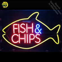 Fish and Chips Neon Sign REAL GLASS Tube BEER BAR PUB Light Sign Store Display Custom Handcraft Design Iconic Sign Pub Bar Signs 2024 - buy cheap