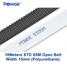 POWGE 10Meters Arc PU STD STS S5M Open Timing belt S5M-15mm Width 15mm Polyurethane steel 15STD5M Synchronous pulley CNC 2024 - buy cheap