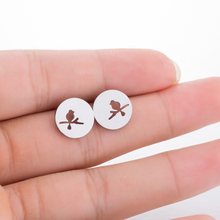 Stainless Steel Retro Hollow Bird on A Tree Branch Earrings for Women Friendship Gifts Animal Ear Studs Bijioux 2024 - buy cheap