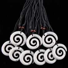 Wholesale lots 12 pcs Hawaiian style Spiral Fishhook Cool hook Maori The koru Pendant Necklace 2024 - buy cheap