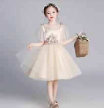 Champagne Lace Girl Wedding Party Flower Girl Dress Appliques Tulle Kids Princess Pageant Gowns Girl First Communion Dresses 2024 - compre barato