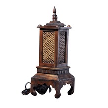 Thai Style Art Wooden Tower Modeling Table Lamp Bamboo Lampshade Wood Carving Traditional Decor Bedroom Living Room Table Light 2024 - buy cheap