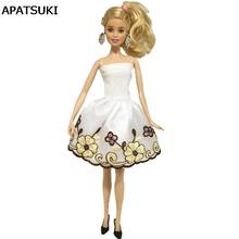 Fashion Clothes For Barbie Dolls Pretty Princess Embroidery Flower Short Dresses For Barbie Dollhouse For 1:6 BJD Doll Clothing 2024 - buy cheap