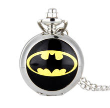 (6052S) Batman Signal Pocket Watch Necklace, 12pcs/lot, free ship, 2.9cm 2024 - buy cheap