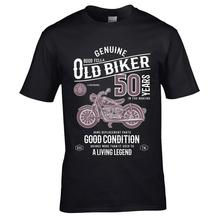 Funny 50 Year Old Biker Vintage Motorcycle Mens T-Shirt Top 50Th Birthday Gift Brand Clothes Summer 2019 O-Neck Men Top T Shirt 2024 - buy cheap