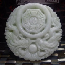 Kyszdl pingente artesanal natural chinês, pedra lantianyu esculpida à mão jogar pérola dragão pingente de marca para homens e mulheres frete grátis 2024 - compre barato