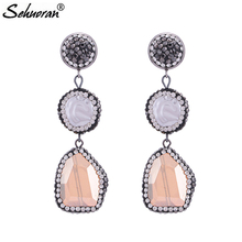 Sehuoran Oorbellen Aretes De Mujer Handmade Crystal Drop Earrings For Women Statement Earrings Fashion Jewelry Wholesale Gifts 2024 - buy cheap