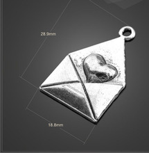 20 PCS/Lot 18.8mm*28.9mm jewelry handmade antique silver plated love letter envelope charms 2024 - buy cheap