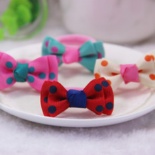 5 Pairs (10 Pcs) Sweet Solid Print Bow Elastic Hair ropes Kids Hair ties Adorable Ponytail Holder Hair Accessories 2024 - buy cheap