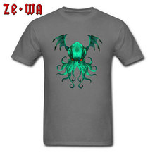 Geek Tees Men T-shirts Mens Cotton T Shirt Octopus Tops Cthulhu Tshirt Geometric Design Monster Clothes Crew Neck Plus Size 2024 - buy cheap